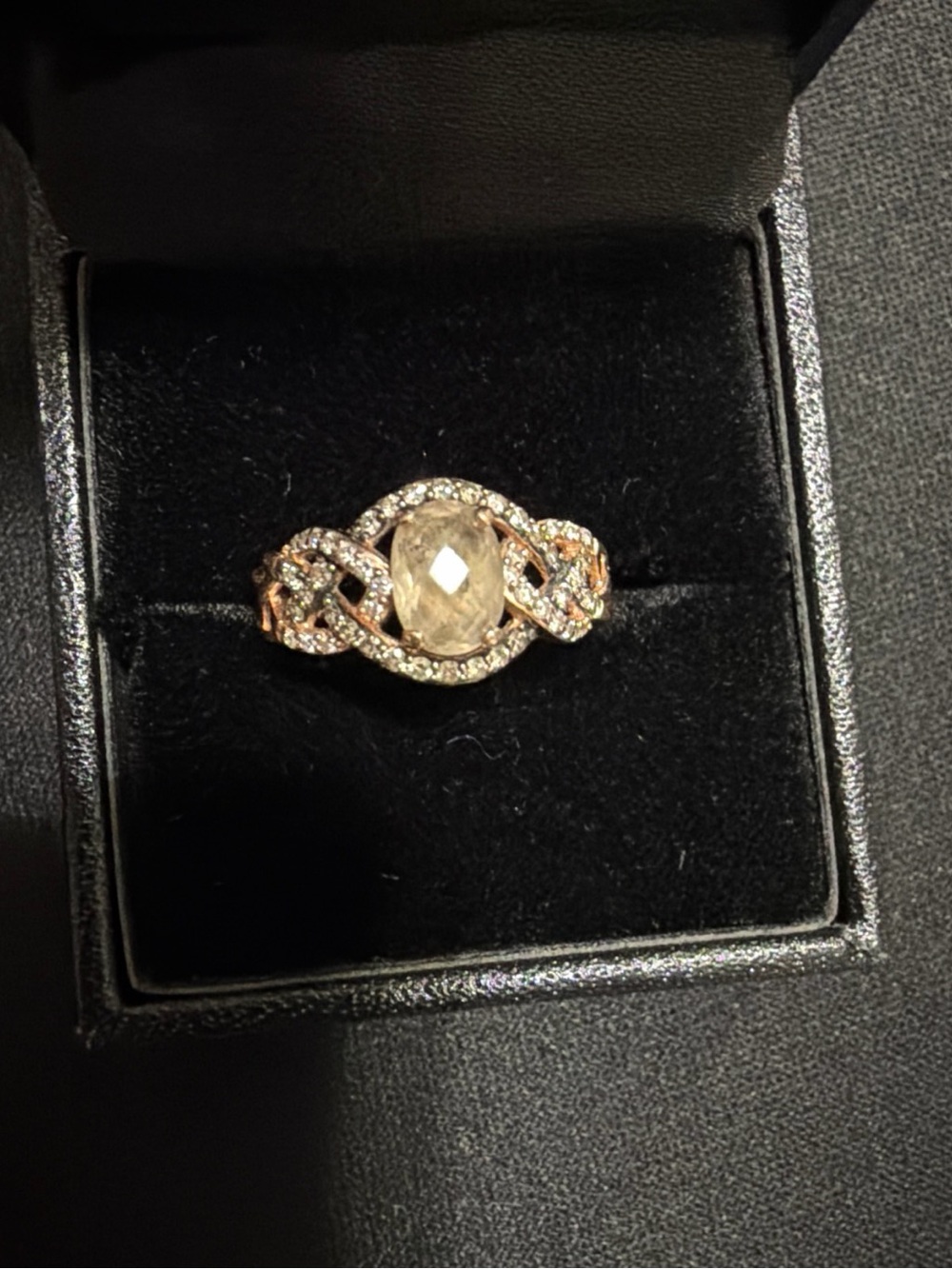 Le Vian 14k Rose Gold Chocolatier Daimond And Quartz Ring